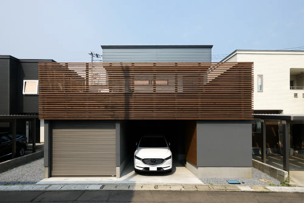 外観、インナーガレージ