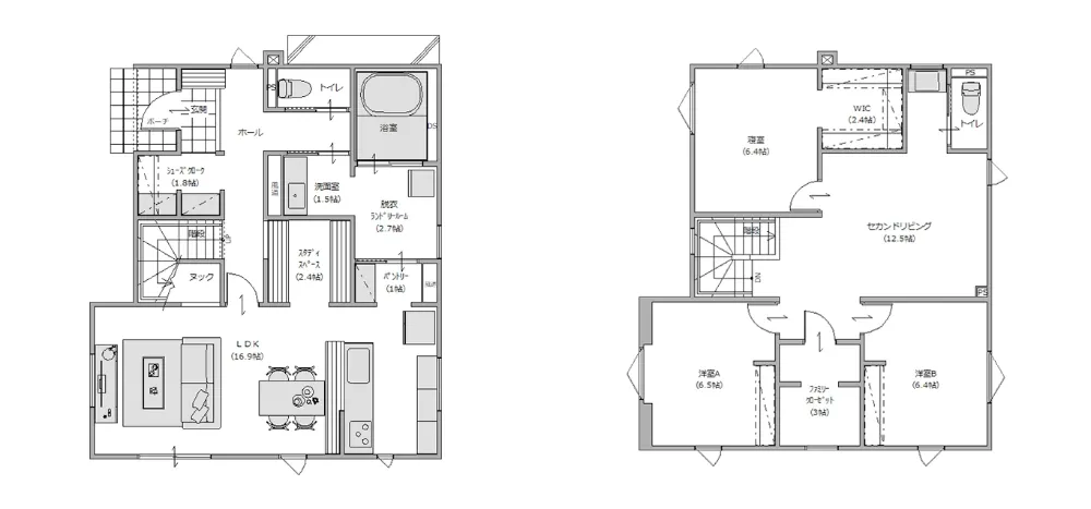 多彩な家族団らん空間＆家事ラク１階完結型動線のワクワクする住まいのカタチ。（青森市）