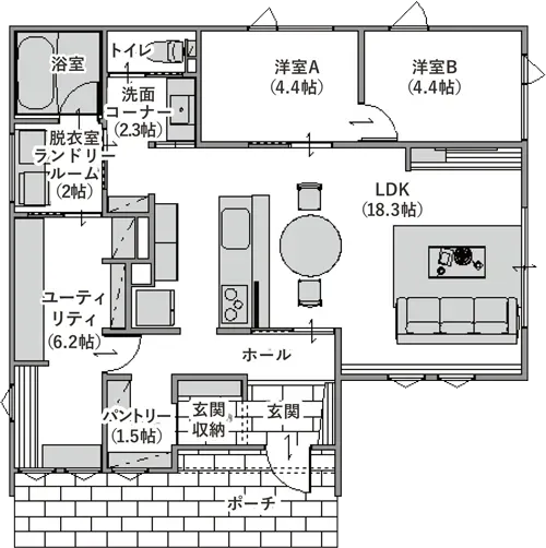 G2断熱×全館空調で冬も快適。 北国で暮らしやすい平屋モデルハウス