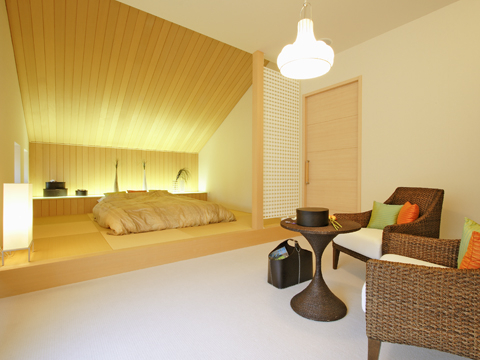 和風モダンのお手本のような主寝室