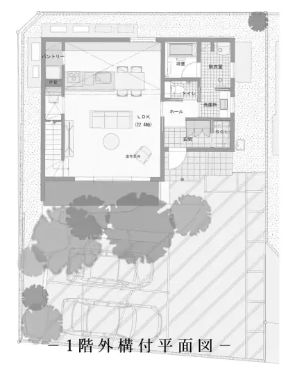 1階外構付平面図