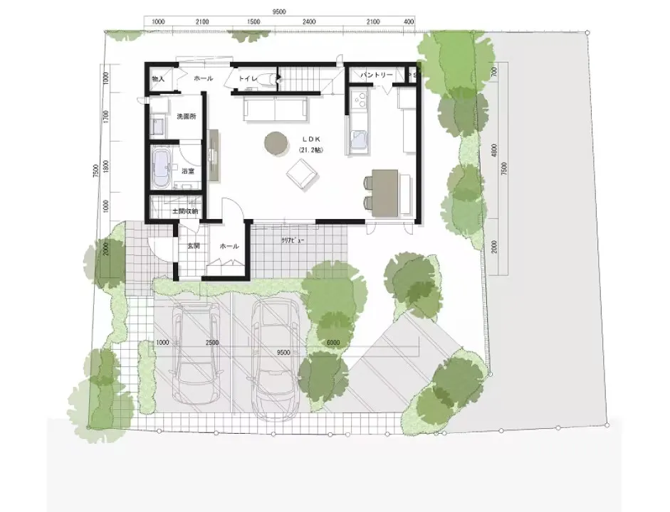1階外構付平面図