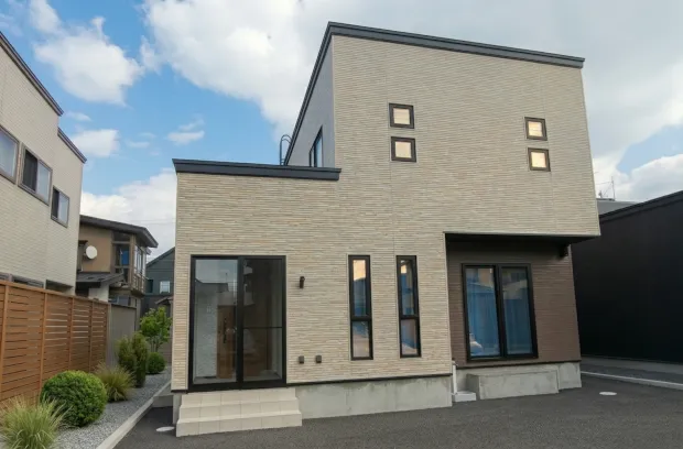 スクエアが映えるモダン邸宅